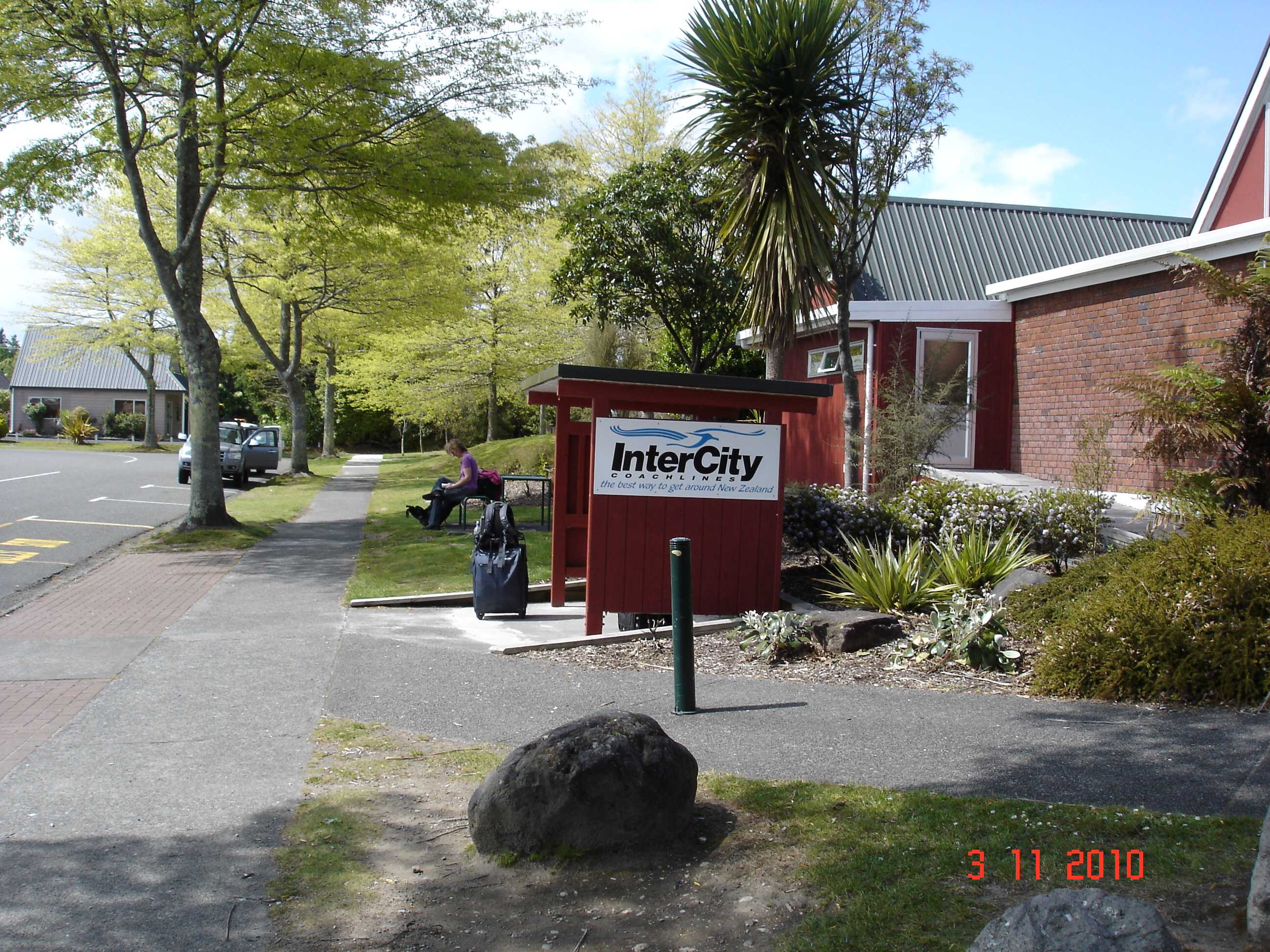 A bus stop in Turangi